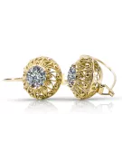 8-кактовое желтое золото 333 Zircon Серьги vec002x-zi Русский Советский СССР Винтаж украшения Ар-деко style Art Deco